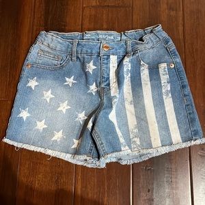 Girls American Flag Shorts